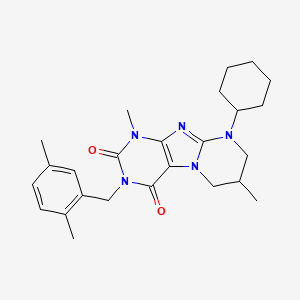 9-Cyclohexyl-3-[(2,5-dimethylphenyl)methyl]-1,7-dimethyl-7,8-dihydro-6H-purino[7,8-a]pyrimidine-2,4-dione