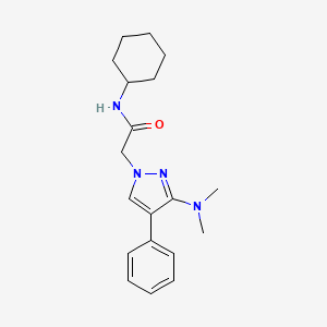 N-cyclohexyl-2-(3-(dimethylamino)-4-phenyl-1H-pyrazol-1-yl)acetamide