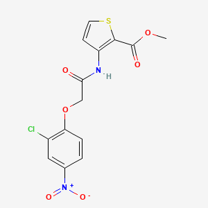 molecular formula C14H11ClN2O6S B2592683 Methyl 3-{[2-(2-chloro-4-nitrophenoxy)acetyl]amino}-2-thiophenecarboxylate CAS No. 478033-18-0