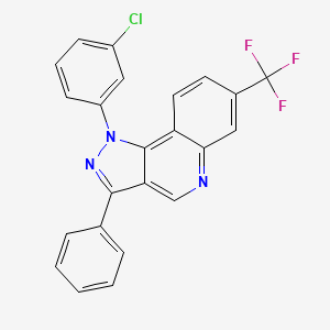 molecular formula C23H13ClF3N3 B2592685 1-(3-chlorophenyl)-3-phenyl-7-(trifluoromethyl)-1H-pyrazolo[4,3-c]quinoline CAS No. 901265-32-5