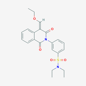 molecular formula C22H24N2O5S B2592686 3-[4-(ethoxymethylidene)-1,3-dioxo-1,2,3,4-tetrahydroisoquinolin-2-yl]-N,N-diethylbenzene-1-sulfonamide CAS No. 565195-44-0