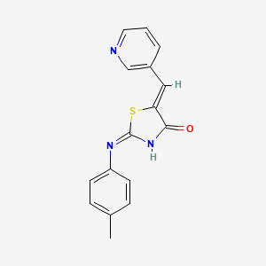 molecular formula C16H13N3OS B2592689 (2Z,5Z)-5-(吡啶-3-基亚甲基)-2-(对甲苯亚氨基)噻唑烷-4-酮 CAS No. 463317-02-4