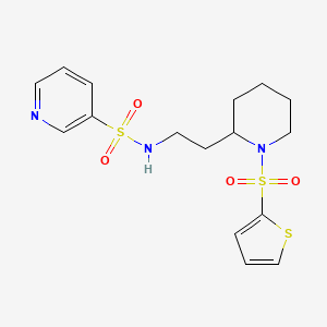 N-(2-(1-(thiophen-2-ylsulfonyl)piperidin-2-yl)ethyl)pyridine-3-sulfonamide