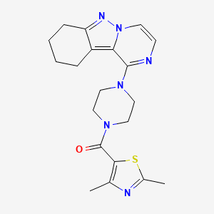 molecular formula C20H24N6OS B2592694 (2,4-Dimethylthiazol-5-yl)(4-(7,8,9,10-tetrahydropyrazino[1,2-b]indazol-1-yl)piperazin-1-yl)methanone CAS No. 2034597-43-6
