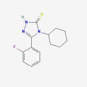 molecular formula C14H16FN3S B2592696 4-cyclohexyl-5-(2-fluorophenyl)-4H-1,2,4-triazole-3-thiol CAS No. 522606-86-6