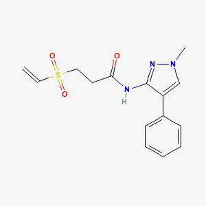 molecular formula C15H17N3O3S B2592701 3-Ethenylsulfonyl-N-(1-methyl-4-phenylpyrazol-3-yl)propanamide CAS No. 2224427-57-8