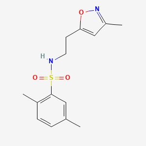 molecular formula C14H18N2O3S B2592711 2,5-二甲基-N-(2-(3-甲基异噻唑-5-基)乙基)苯磺酰胺 CAS No. 1421443-76-6