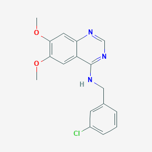 molecular formula C17H16ClN3O2 B2592719 N-(3-氯苄基)-6,7-二甲氧基-4-喹唑啉胺 CAS No. 477859-86-2