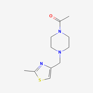 molecular formula C11H17N3OS B2592720 1-(4-((2-Methylthiazol-4-yl)methyl)piperazin-1-yl)ethanone CAS No. 1305711-62-9