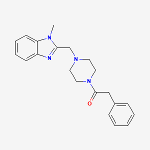 molecular formula C21H24N4O B2592739 1-(4-((1-甲基-1H-苯并[d]咪唑-2-基)甲基)哌嗪-1-基)-2-苯乙酮 CAS No. 1170156-74-7