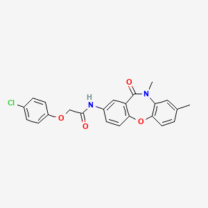 molecular formula C23H19ClN2O4 B2592746 2-(4-chlorophenoxy)-N-(8,10-dimethyl-11-oxo-10,11-dihydrodibenzo[b,f][1,4]oxazepin-2-yl)acetamide CAS No. 921918-78-7