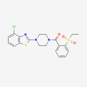 molecular formula C20H20ClN3O3S2 B2592753 ((4-(4-Chlorobenzo[d]thiazol-2-yl)pipérazin-1-yl)(2-(éthylsulfonyl)phényl)méthanone CAS No. 886934-23-2