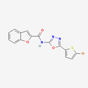 molecular formula C15H8BrN3O3S B2592758 N-(5-(5-溴噻吩-2-基)-1,3,4-恶二唑-2-基)苯并呋喃-2-甲酰胺 CAS No. 1021036-48-5