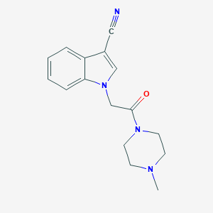 molecular formula C16H18N4O B259276 1-[2-(4-methylpiperazin-1-yl)-2-oxoethyl]-1H-indole-3-carbonitrile 