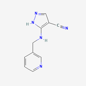 molecular formula C10H9N5 B2592764 5-[(pyridin-3-ylmethyl)amino]-1H-pyrazole-4-carbonitrile CAS No. 1026783-37-8