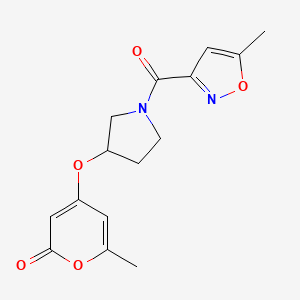 6-methyl-4-((1-(5-methylisoxazole-3-carbonyl)pyrrolidin-3-yl)oxy)-2H-pyran-2-one