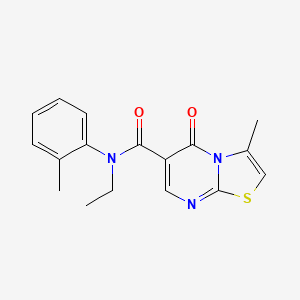 molecular formula C17H17N3O2S B2592767 N-ethyl-3-methyl-5-oxo-N-(o-tolyl)-5H-thiazolo[3,2-a]pyrimidine-6-carboxamide CAS No. 851944-90-6