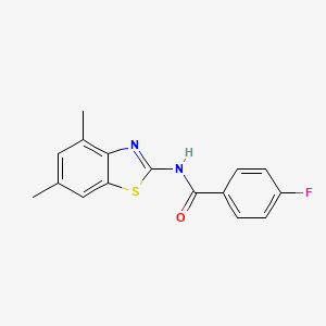 molecular formula C16H13FN2OS B2592778 N-(4,6-dimethyl-1,3-benzothiazol-2-yl)-4-fluorobenzamide CAS No. 313662-27-0