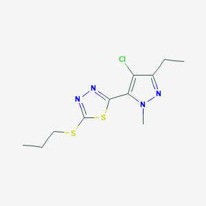 2-(Propylthio)-5-(1-methyl-3-ethyl-4-chloro-1H-pyrazole-5-yl)-1,3,4-thiadiazole