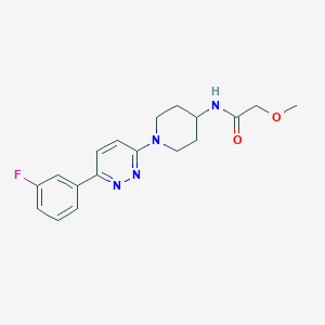 molecular formula C18H21FN4O2 B2592795 N-(1-(6-(3-fluorophenyl)pyridazin-3-yl)piperidin-4-yl)-2-methoxyacetamide CAS No. 1396869-84-3
