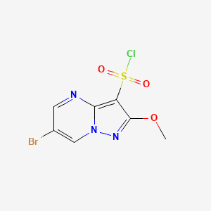 molecular formula C7H5BrClN3O3S B2592798 6-Bromo-2-methoxypyrazolo[1,5-a]pyrimidine-3-sulfonyl chloride CAS No. 2091427-15-3