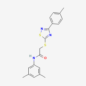 molecular formula C19H19N3OS2 B2592801 N-(3,5-diméthylphényl)-2-((3-(p-tolyl)-1,2,4-thiadiazol-5-yl)thio)acétamide CAS No. 864917-10-2