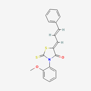 molecular formula C19H15NO2S2 B2592807 (Z)-3-(2-methoxyphenyl)-5-((E)-3-phenylallylidene)-2-thioxothiazolidin-4-one CAS No. 307525-26-4
