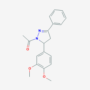 molecular formula C19H20N2O3 B259281 1-(5-(3,4-dimethoxyphenyl)-3-phenyl-4,5-dihydro-1H-pyrazol-1-yl)ethanone 