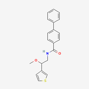 molecular formula C20H19NO2S B2592812 N-(2-methoxy-2-(thiophen-3-yl)ethyl)-[1,1'-biphenyl]-4-carboxamide CAS No. 1448065-39-1