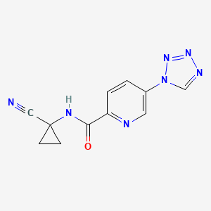molecular formula C11H9N7O B2592814 N-(1-Cyanocyclopropyl)-5-(tetrazol-1-yl)pyridine-2-carboxamide CAS No. 2418719-44-3