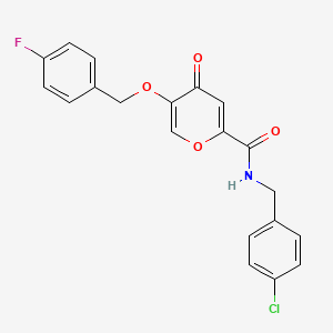 molecular formula C20H15ClFNO4 B2592815 N-(4-chlorobenzyl)-5-((4-fluorobenzyl)oxy)-4-oxo-4H-pyran-2-carboxamide CAS No. 1021060-52-5