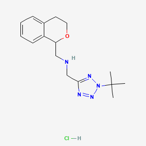 molecular formula C16H24ClN5O B2592816 N-[(2-叔丁基四唑-5-基)甲基]-1-(3,4-二氢-1H-异色苯-1-基)甲胺；盐酸盐 CAS No. 2418705-74-3