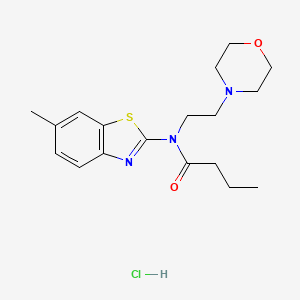 molecular formula C18H26ClN3O2S B2592817 N-(6-methylbenzo[d]thiazol-2-yl)-N-(2-morpholinoethyl)butyramide hydrochloride CAS No. 1216895-47-4