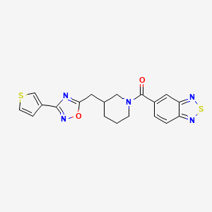 molecular formula C19H17N5O2S2 B2592818 Benzo[c][1,2,5]thiadiazol-5-yl(3-((3-(thiophen-3-yl)-1,2,4-oxadiazol-5-yl)methyl)piperidin-1-yl)methanone CAS No. 1795484-19-3