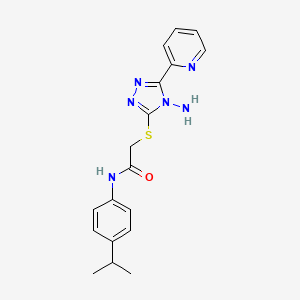 molecular formula C18H20N6OS B2592819 2-{[4-氨基-5-(吡啶-2-基)-4H-1,2,4-三唑-3-基]硫代}-N-[4-(丙-2-基)苯基]乙酰胺 CAS No. 880804-72-8