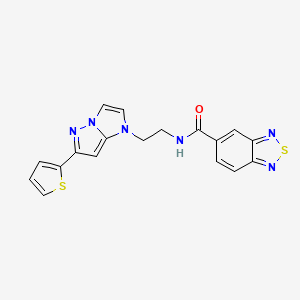 molecular formula C18H14N6OS2 B2592821 N-(2-(6-(thiophen-2-yl)-1H-imidazo[1,2-b]pyrazol-1-yl)ethyl)benzo[c][1,2,5]thiadiazole-5-carboxamide CAS No. 1795191-33-1