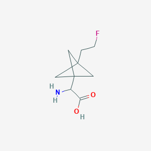 molecular formula C9H14FNO2 B2592822 2-Amino-2-[3-(2-fluoroethyl)-1-bicyclo[1.1.1]pentanyl]acetic acid CAS No. 2287260-76-6