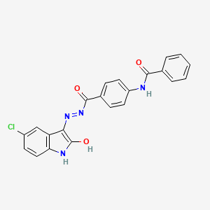 molecular formula C22H15ClN4O3 B2592827 (Z)-N-(4-(2-(5-氯-2-氧代吲哚-3-亚胺)肼基羰基)苯基)苯甲酰胺 CAS No. 330847-44-4