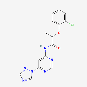 molecular formula C15H13ClN6O2 B2592829 N-(6-(1H-1,2,4-triazol-1-yl)pyrimidin-4-yl)-2-(2-chlorophenoxy)propanamide CAS No. 1448043-67-1