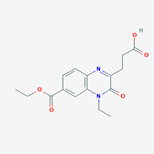 molecular formula C16H18N2O5 B2592831 3-[6-(乙氧羰基)-4-乙基-3-氧代-3,4-二氢喹喔啉-2-基]丙酸 CAS No. 726153-69-1