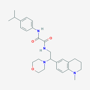 molecular formula C27H36N4O3 B2592835 N-(4-异丙苯基)-N'-[2-(1-甲基-1,2,3,4-四氢喹啉-6-基)-2-吗啉-4-基乙基]乙二酰胺 CAS No. 922038-72-0