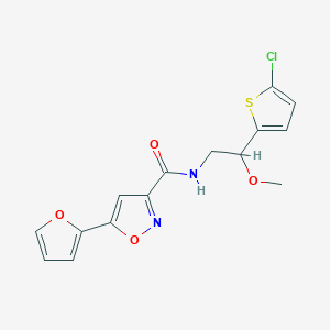 molecular formula C15H13ClN2O4S B2592836 N-(2-(5-chlorothiophen-2-yl)-2-methoxyethyl)-5-(furan-2-yl)isoxazole-3-carboxamide CAS No. 2034442-65-2