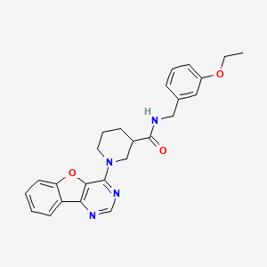 molecular formula C25H26N4O3 B2592839 1-([1]benzofuro[3,2-d]pyrimidin-4-yl)-N-(3-ethoxybenzyl)piperidine-3-carboxamide CAS No. 1113118-00-5
