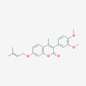 molecular formula C23H24O5 B2592841 3-(3,4-二甲氧基苯基)-4-甲基-7-[(3-甲基丁-2-烯-1-基)氧基]-2H-色烯-2-酮 CAS No. 869079-96-9