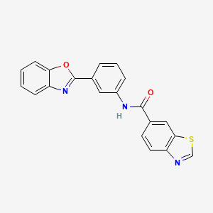 molecular formula C21H13N3O2S B2592851 N-[3-(1,3-benzoxazol-2-yl)phenyl]-1,3-benzothiazole-6-carboxamide CAS No. 681173-96-6