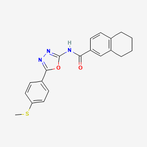 molecular formula C20H19N3O2S B2592866 N-[5-(4-甲基硫代苯基)-1,3,4-恶二唑-2-基]-5,6,7,8-四氢萘-2-甲酰胺 CAS No. 898422-51-0