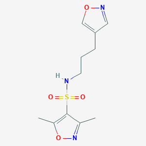 molecular formula C11H15N3O4S B2592871 N-(3-(isoxazol-4-yl)propyl)-3,5-dimethylisoxazole-4-sulfonamide CAS No. 1903219-09-9