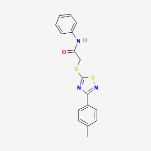 molecular formula C17H15N3OS2 B2592874 N-苯基-2-((3-(对甲苯基)-1,2,4-噻二唑-5-基)硫代)乙酰胺 CAS No. 864917-03-3