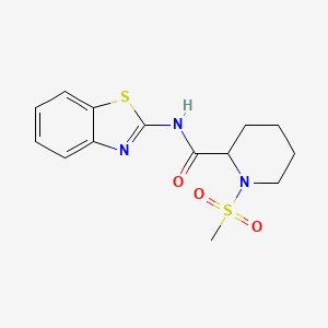 molecular formula C14H17N3O3S2 B2592876 N-(benzo[d]thiazol-2-yl)-1-(méthylsulfonyl)pipéridine-2-carboxamide CAS No. 1222375-79-2