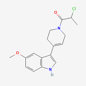 molecular formula C17H19ClN2O2 B2592881 2-Chloro-1-[4-(5-methoxy-1H-indol-3-yl)-3,6-dihydro-2H-pyridin-1-yl]propan-1-one CAS No. 2411242-02-7